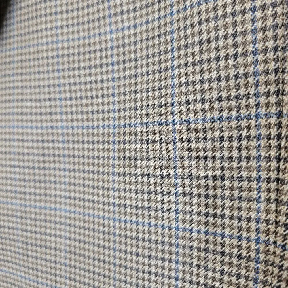 Ralph Lauren LRL Blazer Silk Wool Micro Houndstooth 50R Brown Academia Business
